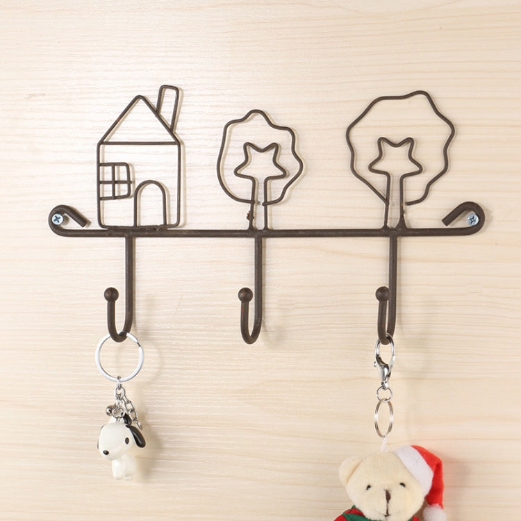 2 PCS Free Perforated Hook Wall Hanging Rack Bathroom Wall Clothes Hook Storage Hook, Style:House Models