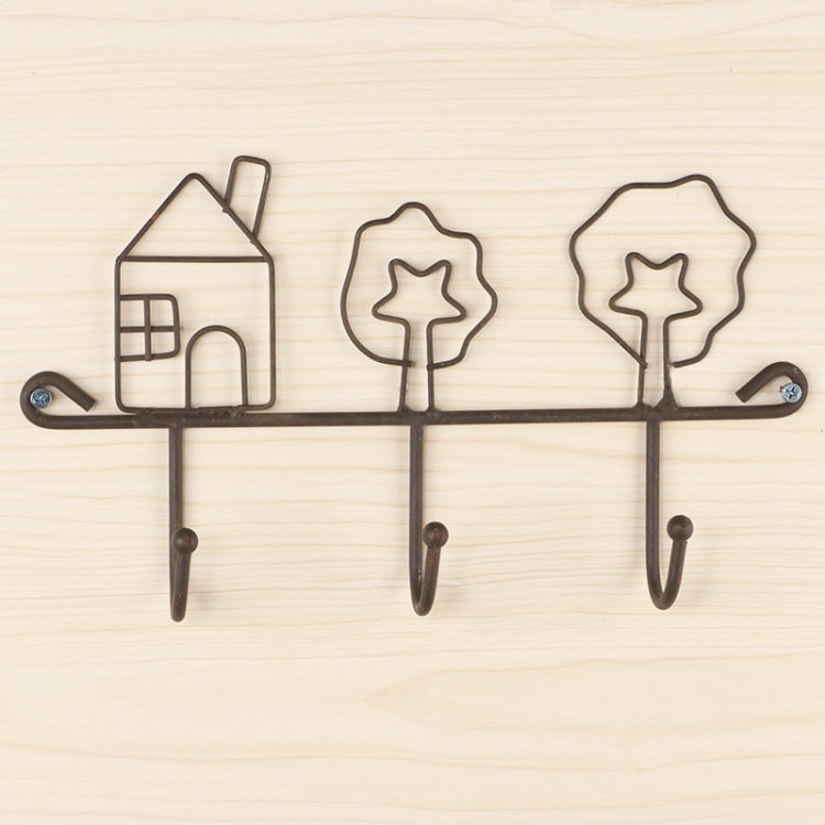2 PCS Free Perforated Hook Wall Hanging Rack Bathroom Wall Clothes Hook Storage Hook, Style:House Models