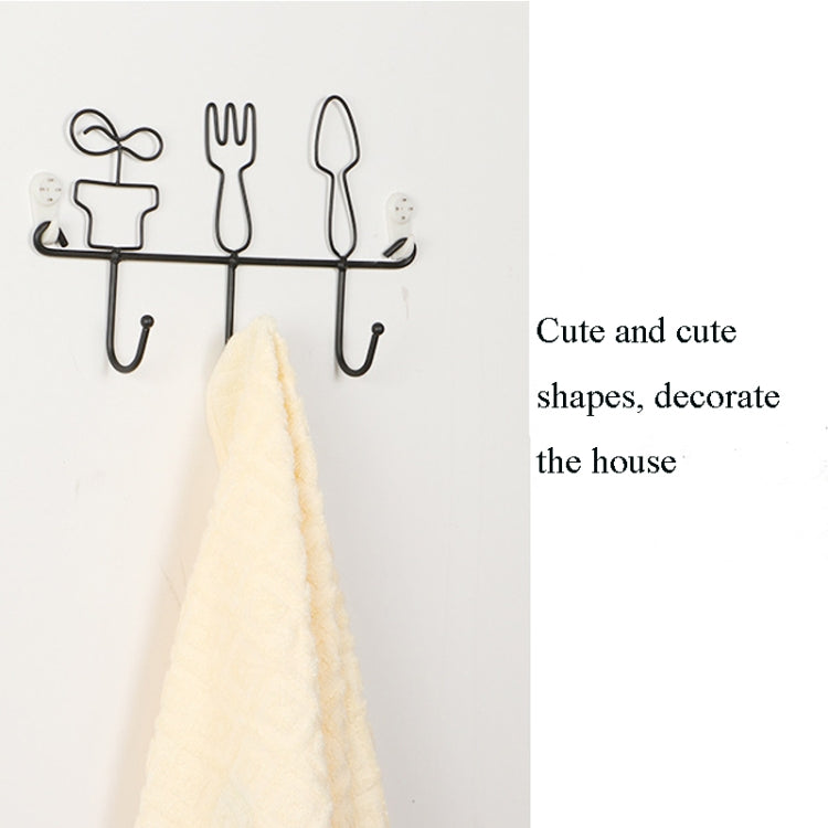 2 PCS Free Perforated Hook Wall Hanging Rack Bathroom Wall Clothes Hook Storage Hook, Style:House Models