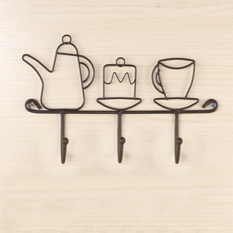 2 PCS Free Perforated Hook Wall Hanging Rack Bathroom Wall Clothes Hook Storage Hook, Style:Teapot Models