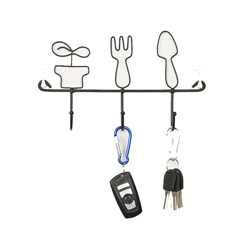 2 PCS Free Perforated Hook Wall Hanging Rack Bathroom Wall Clothes Hook Storage Hook, Style:Potted Plants Models