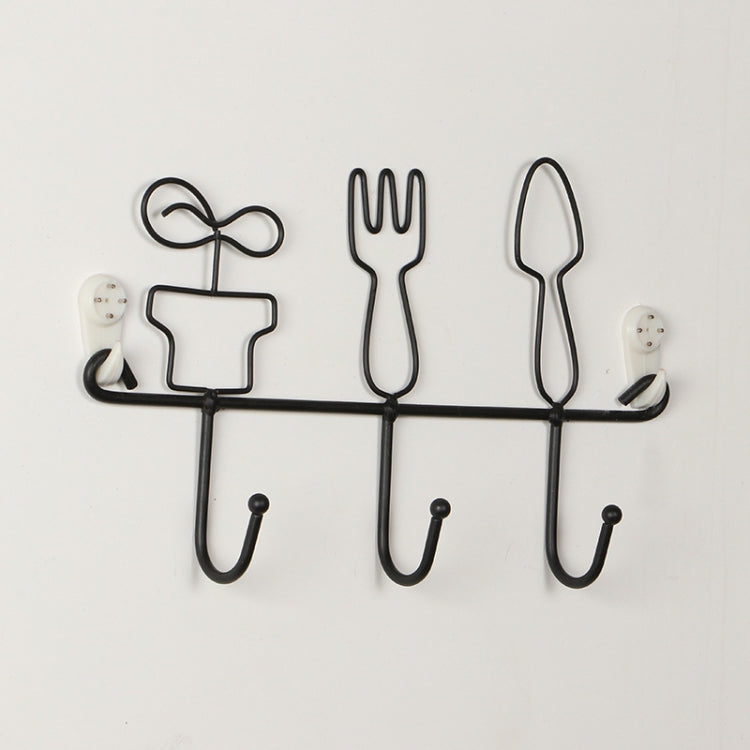 2 PCS Free Perforated Hook Wall Hanging Rack Bathroom Wall Clothes Hook Storage Hook, Style:Potted Plants Models