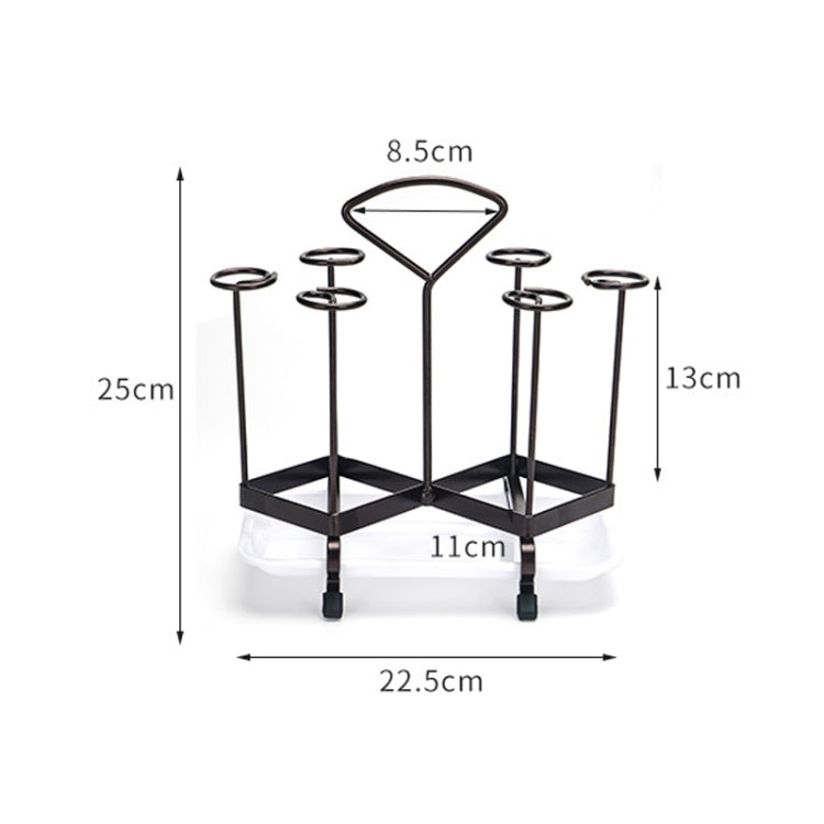2 PCS Wrought Iron Cup Rack With Handle Cup Holder With Tray