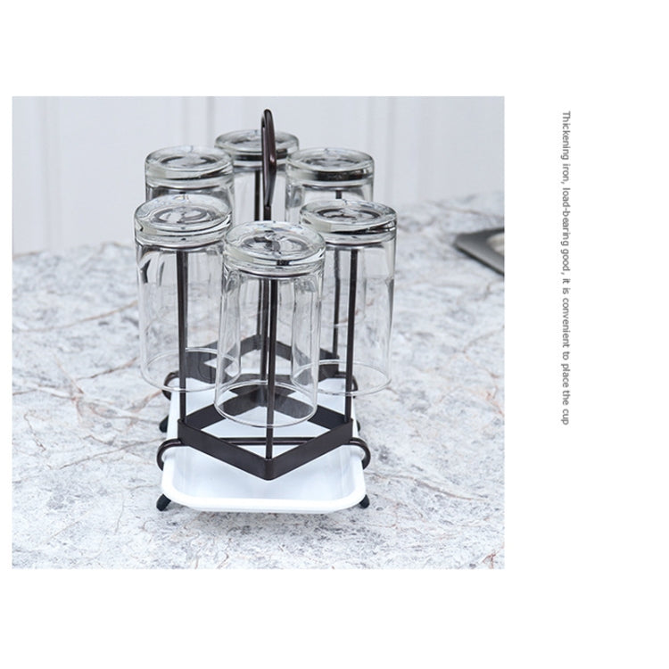 2 PCS Wrought Iron Cup Rack With Handle Cup Holder With Tray