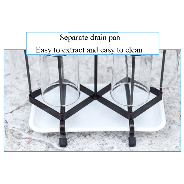 2 PCS Wrought Iron Cup Rack With Handle Cup Holder With Tray