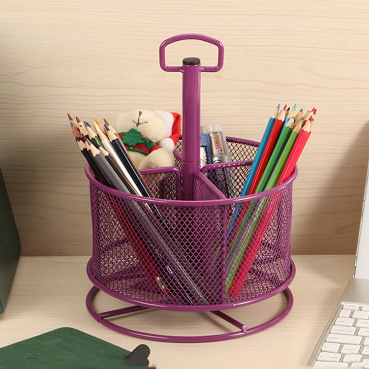 Office And School Supplies Stationery Holder Multi-Function Rotatable Metal Pen Holder