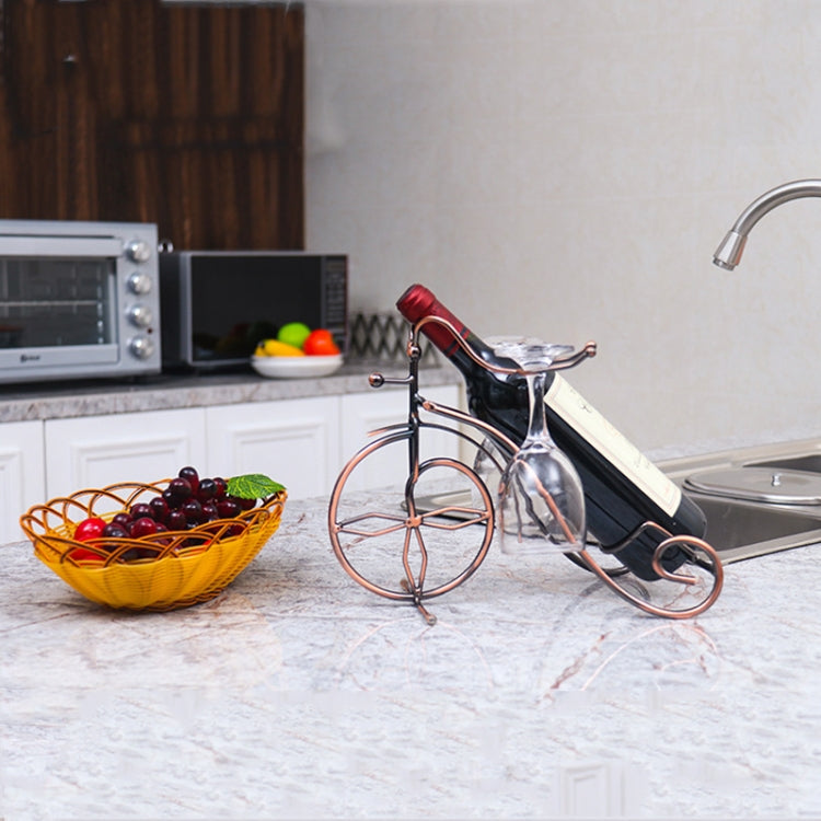 Upside Down Wine Glass Holder Hanging Goblet Holder Tricycle Wine Bottle Rack