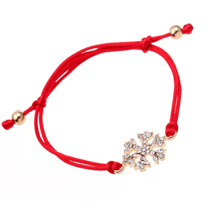 10 PCS Christmas Snowflake Diamond Braided Bracelet Christmas Gift