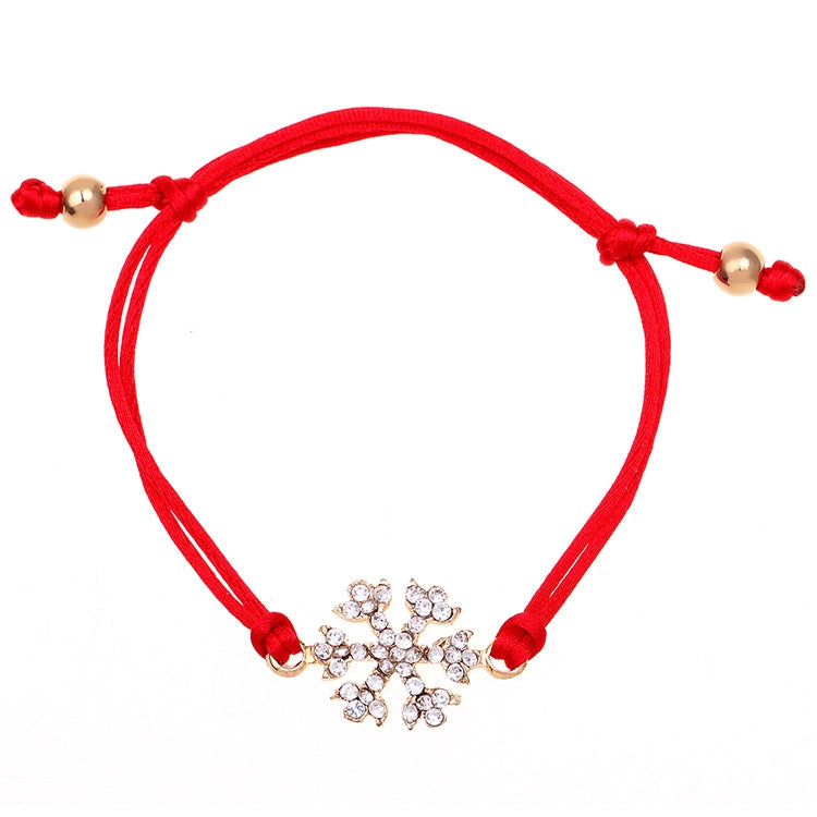 10 PCS Christmas Snowflake Diamond Braided Bracelet Christmas Gift