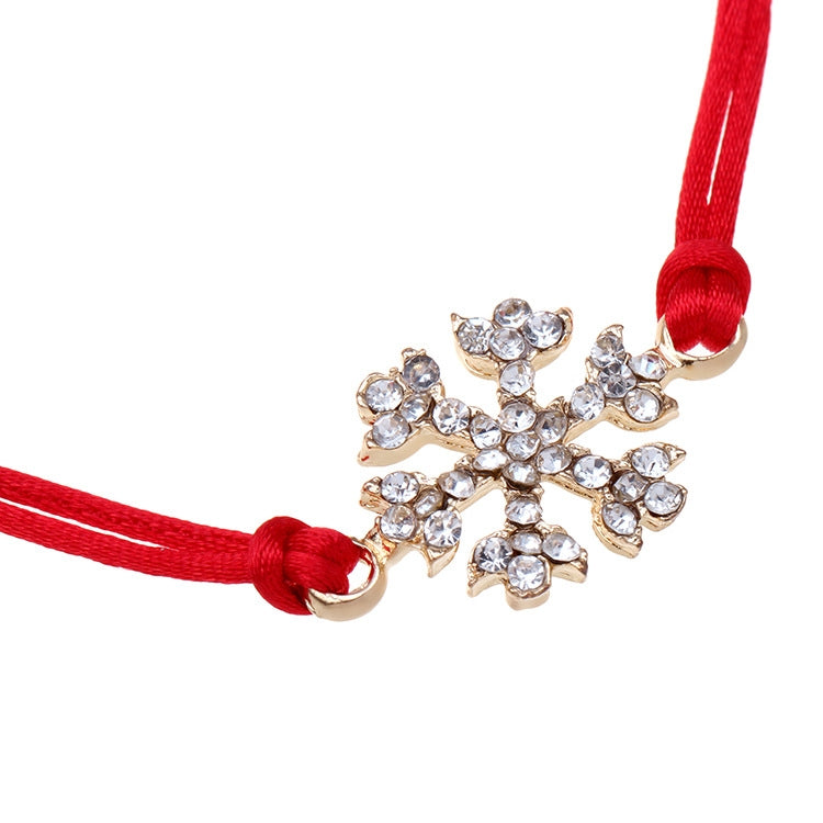 10 PCS Christmas Snowflake Diamond Braided Bracelet Christmas Gift