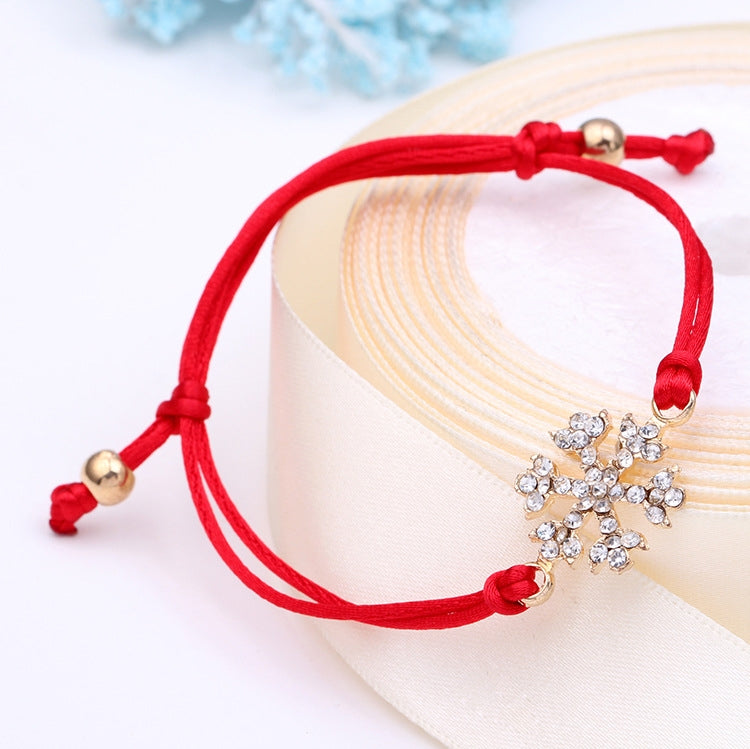 10 PCS Christmas Snowflake Diamond Braided Bracelet Christmas Gift