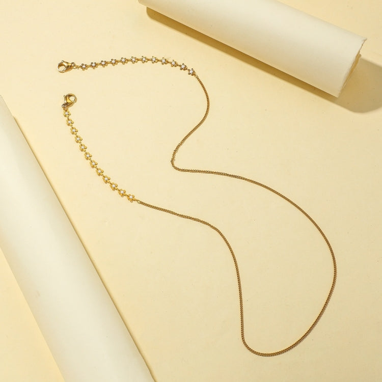 2 PCS Flower Gold-Plated Stainless Steel Hanging Neck Chain Anti-Lost Mask Lanyard