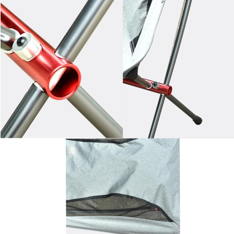 Outdoor Portable Folding Chair Ultralight Aluminum Alloy Moon Camping Beach Chair, Color:Black Surface-Red Background