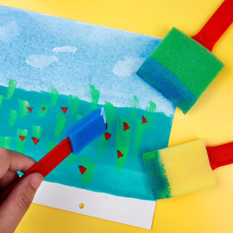 7 Sets Sponge Painting Brush Children Art Painting Seal Tool(3 PCS/Set Film Brush)