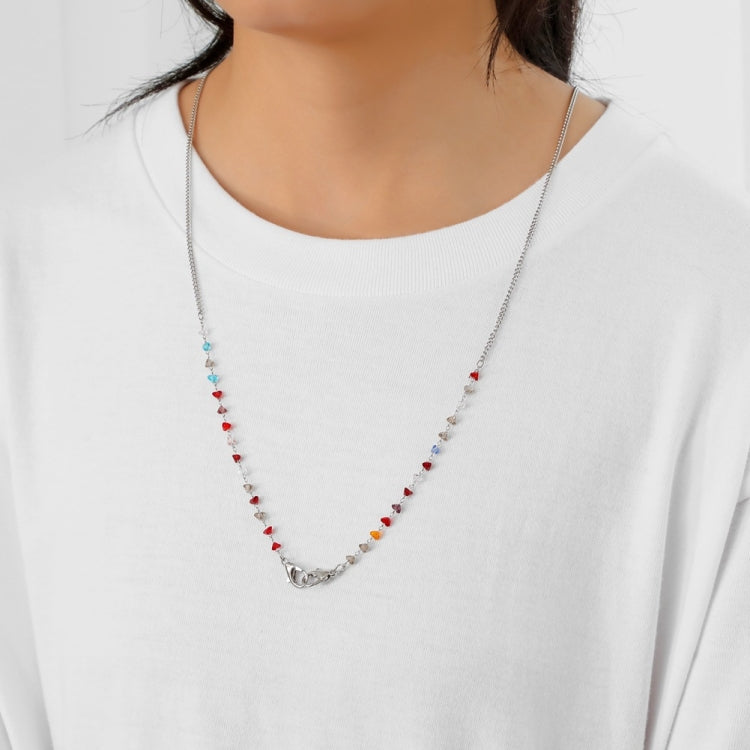 6 PCS Multi-Purpose Necklace Anti-Drop Chain Colorful Triangle Zircon Anti-Lost Masks Glasses Chain