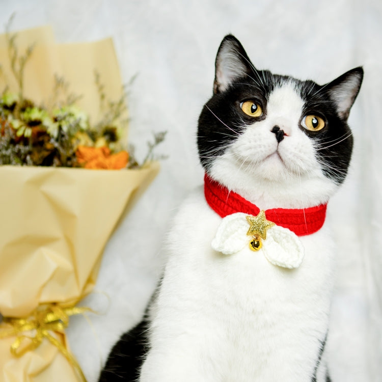 2 PCS Knitted Cat Small Bow Tie Cute Winter Warm Cat Scarf