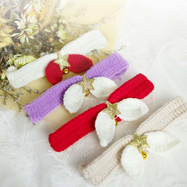 2 PCS Knitted Cat Small Bow Tie Cute Winter Warm Cat Scarf