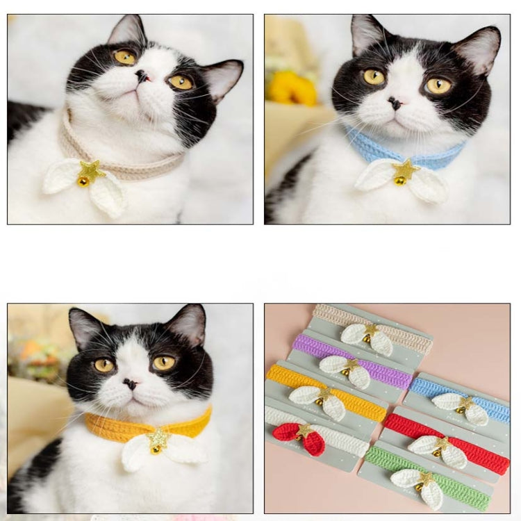 2 PCS Knitted Cat Small Bow Tie Cute Winter Warm Cat Scarf