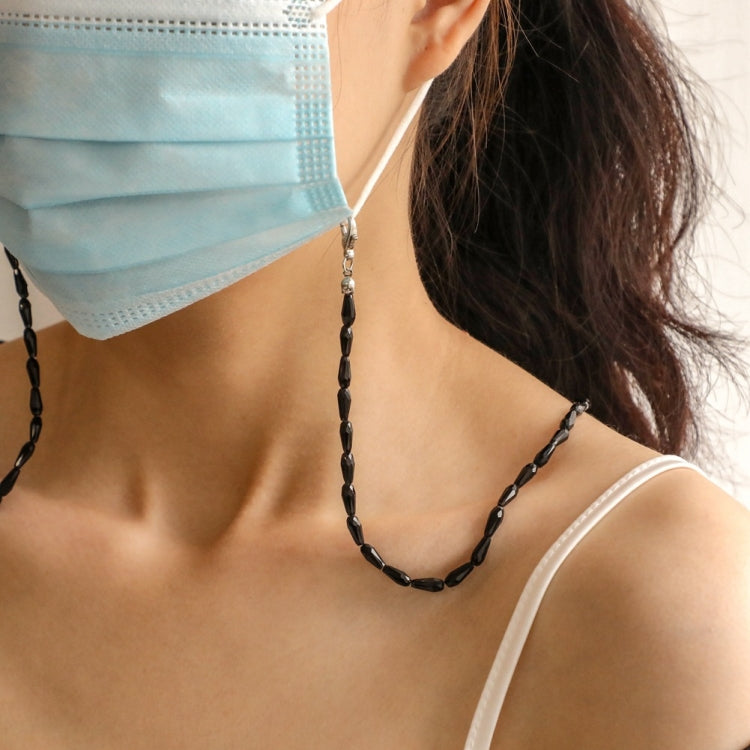 2 PCS Drop Style Faceted Crystal Mask Lanyard Necklace Chain Glasses Chain