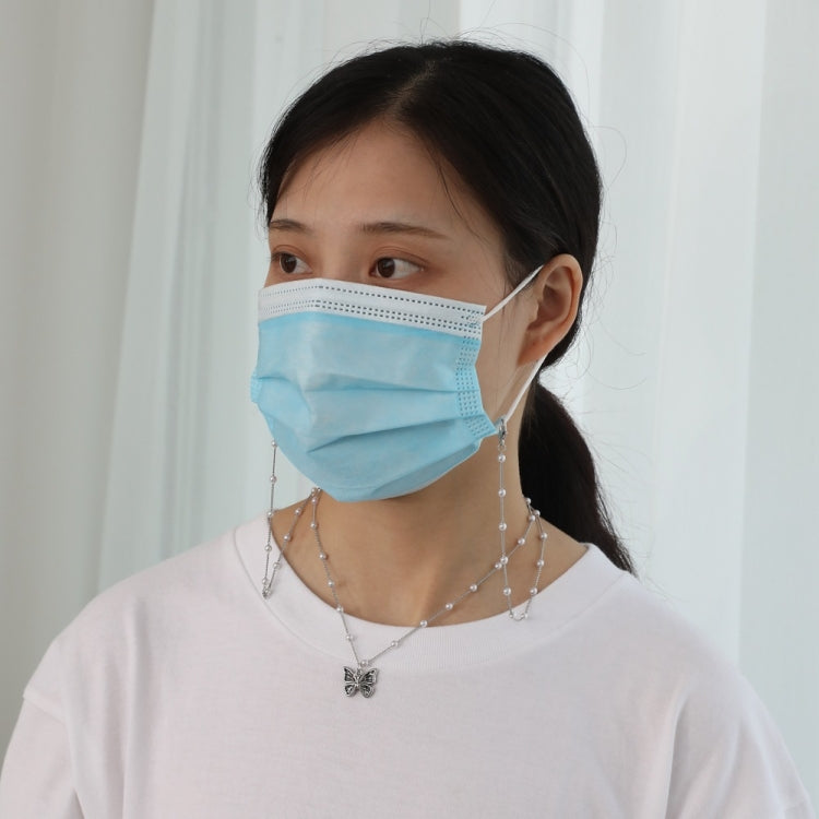 4 PCS Pearl Chain Retro Butterfly Double Layer Multi-Purpose Mask Necklace Chain Glasses Chain