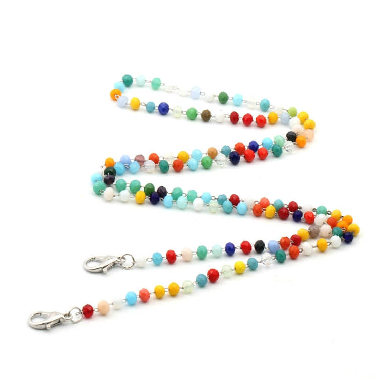 5 PCS Mask Lanyard Handmade Crystal Bead Chain Anti-Drop Hanging Glasses Chain, Color:Colorful