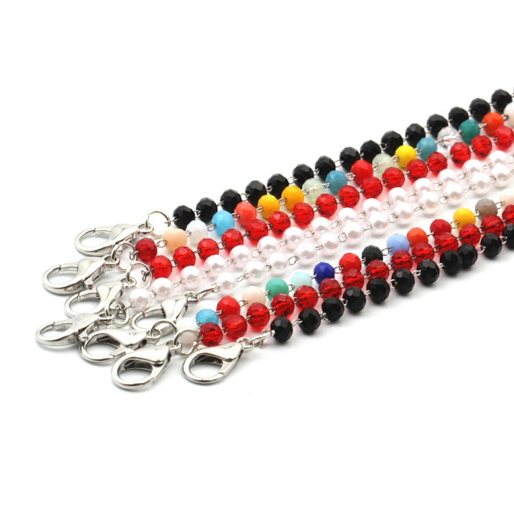 5 PCS Mask Lanyard Handmade Crystal Bead Chain Anti-Drop Hanging Glasses Chain, Color:Colorful
