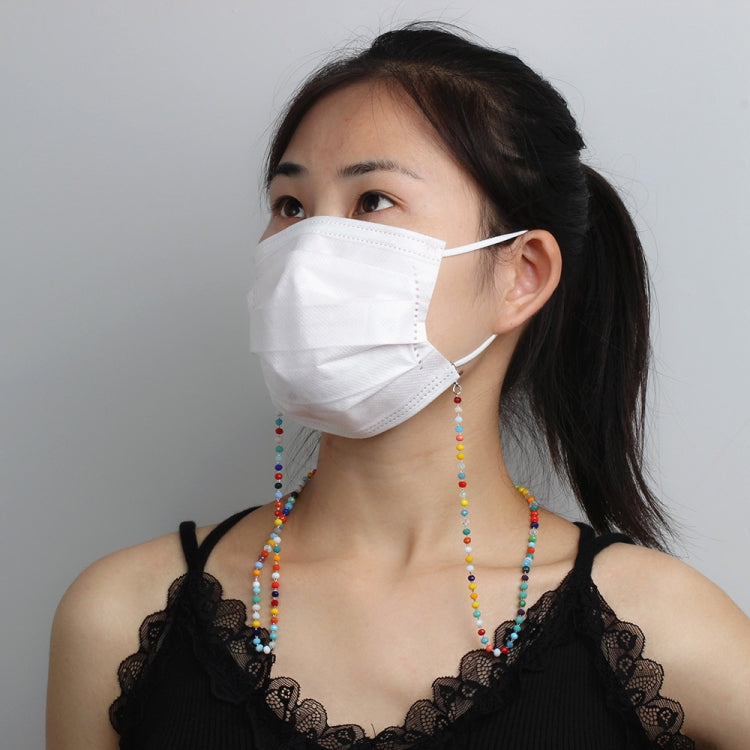 5 PCS Mask Lanyard Handmade Crystal Bead Chain Anti-Drop Hanging Glasses Chain, Color:Colorful