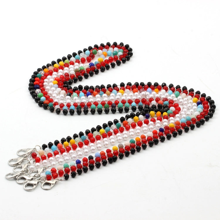 5 PCS Mask Lanyard Handmade Crystal Bead Chain Anti-Drop Hanging Glasses Chain, Color:White