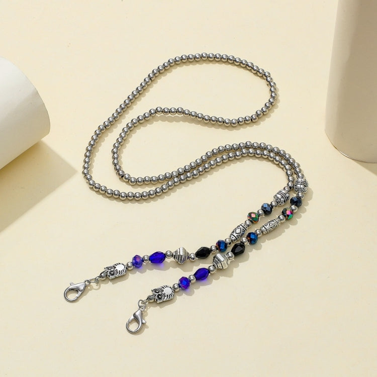 4 PCS Mask Anti-Lost Lanyard Round Beads Retro Mask Lanyard Colorful Bead Necklace Chain