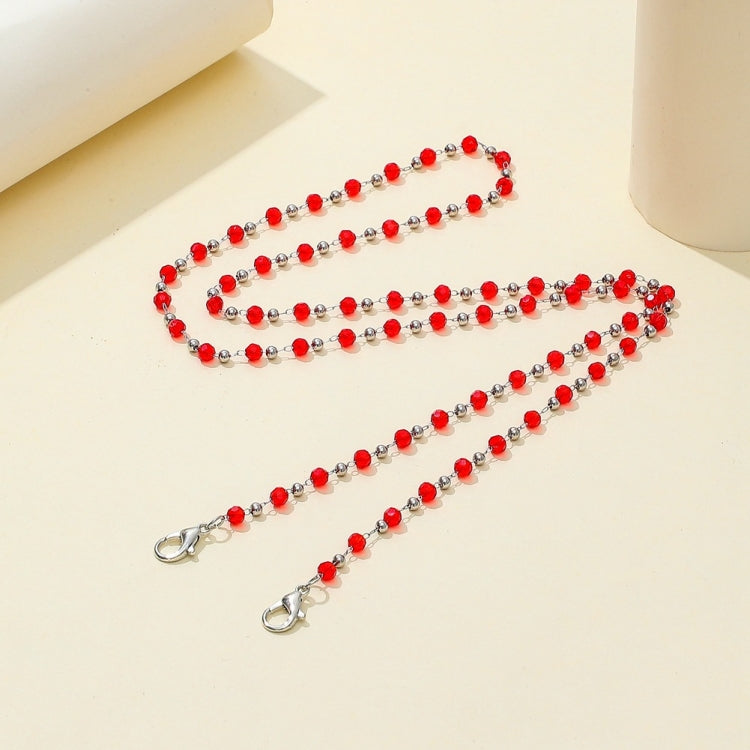 4 PCS Necklace Personalized Handmade Crystal Bead Chain Mask Anti-Lost Lanyard Glasses Chain