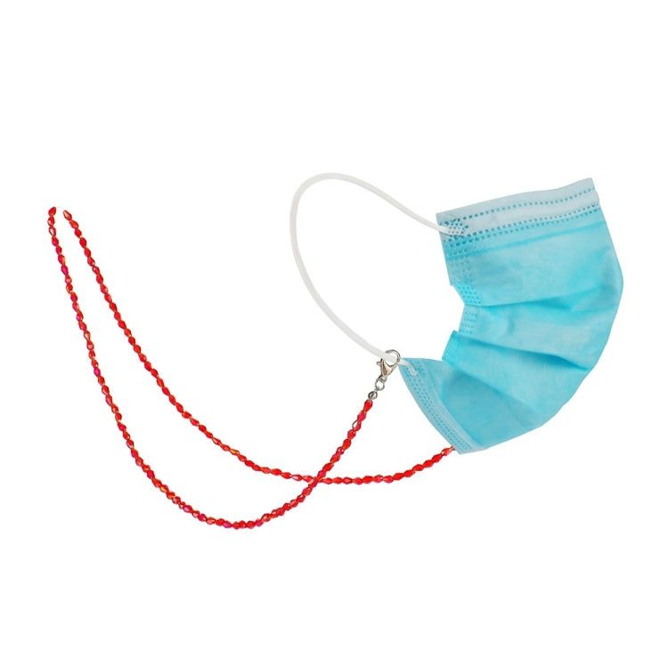3 PCS Drop-Shaped Beaded Crystal Mask Anti-Lost Lanyard Fashion Glasses Chain