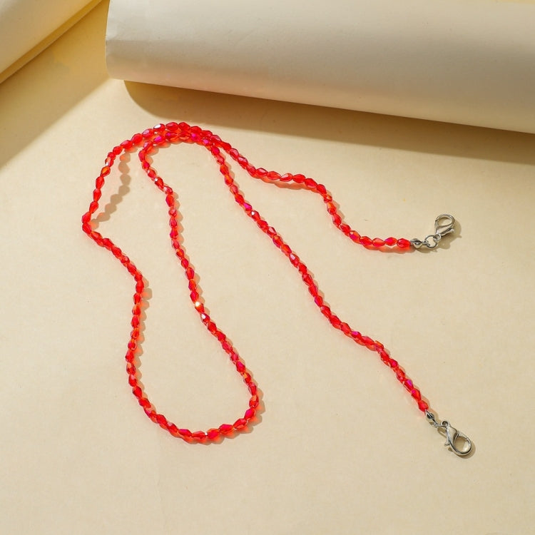 3 PCS Drop-Shaped Beaded Crystal Mask Anti-Lost Lanyard Fashion Glasses Chain