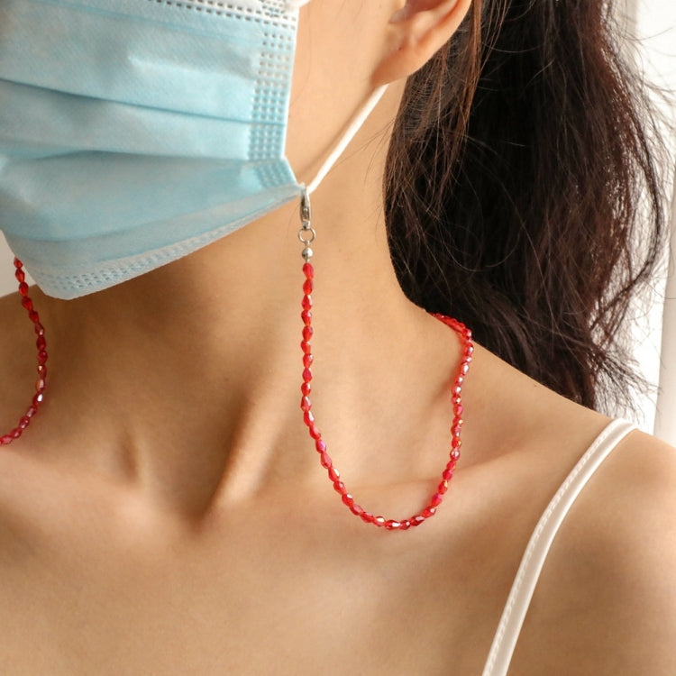 3 PCS Drop-Shaped Beaded Crystal Mask Anti-Lost Lanyard Fashion Glasses Chain