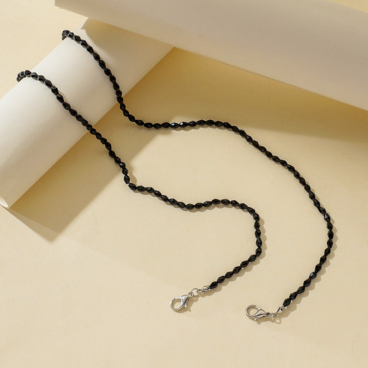 3 PCS Drop-Shaped Beaded Crystal Mask Anti-Lost Lanyard Fashion Glasses Chain