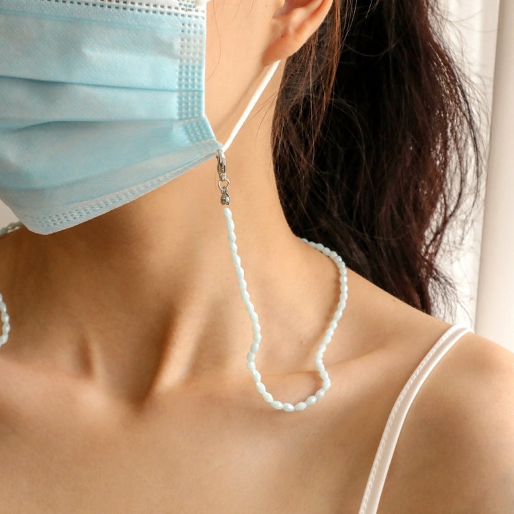 3 PCS Drop-Shaped Beaded Crystal Mask Anti-Lost Lanyard Fashion Glasses Chain