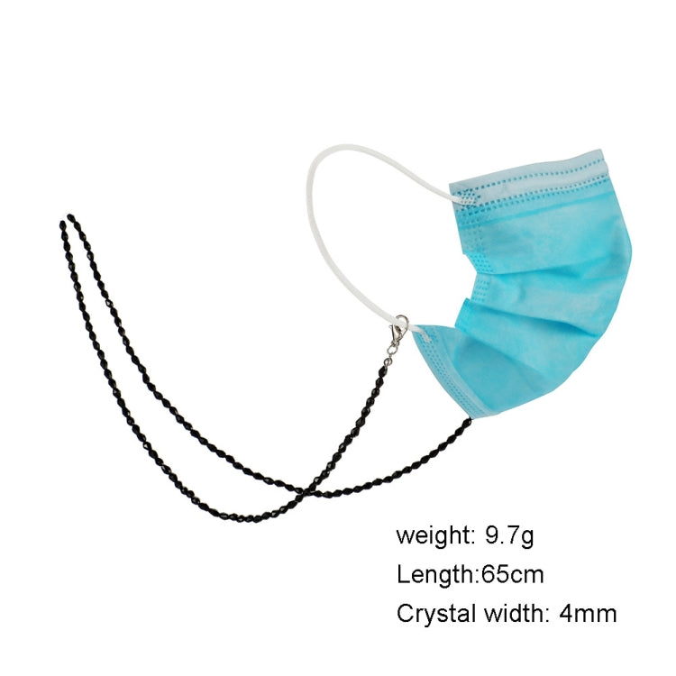 3 PCS Drop-Shaped Beaded Crystal Mask Anti-Lost Lanyard Fashion Glasses Chain