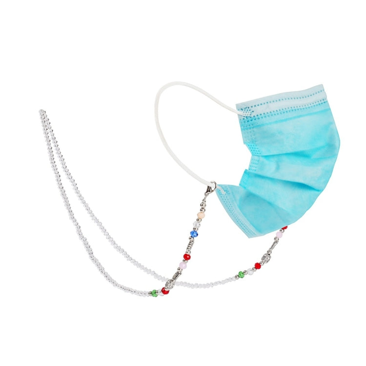 5 PCS Mask Lanyard Necklace Transparent Faceted Bead Retro Anti-Lost Mask Chain