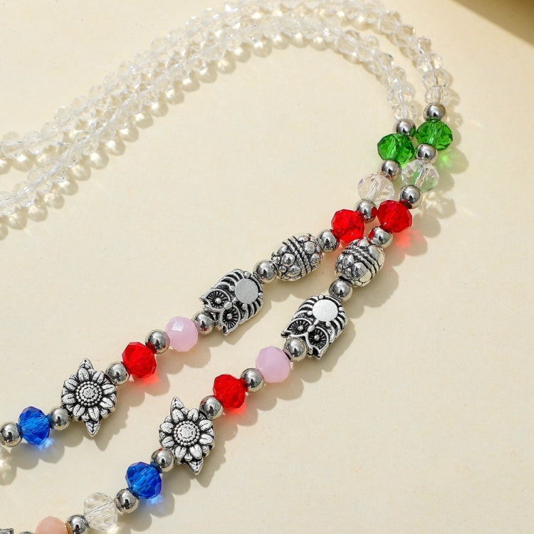 5 PCS Mask Lanyard Necklace Transparent Faceted Bead Retro Anti-Lost Mask Chain