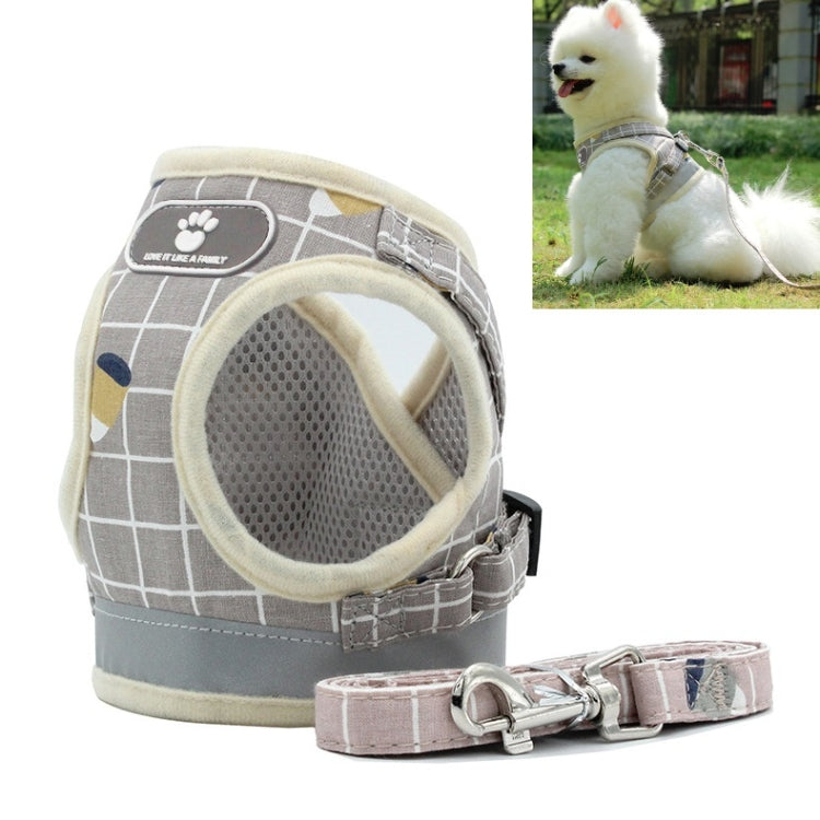 Reflective & Breathable Vest Traction Rope Pet Chest Leash, Size:L