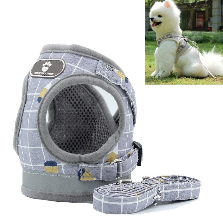 Reflective & Breathable Vest Traction Rope Pet Chest Leash, Size:L