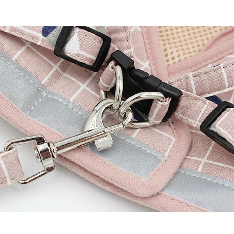 Reflective & Breathable Vest Traction Rope Pet Chest Leash, Size:L