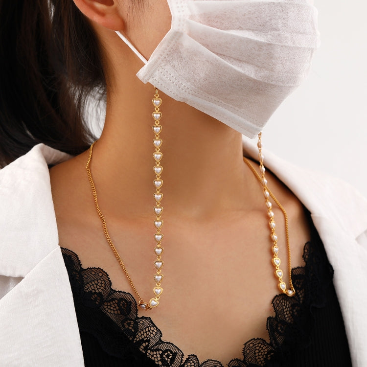 4 PCS Retro Love Pearl Multi-Purpose  Anti-Lost Hanging Mask Glasses Chain