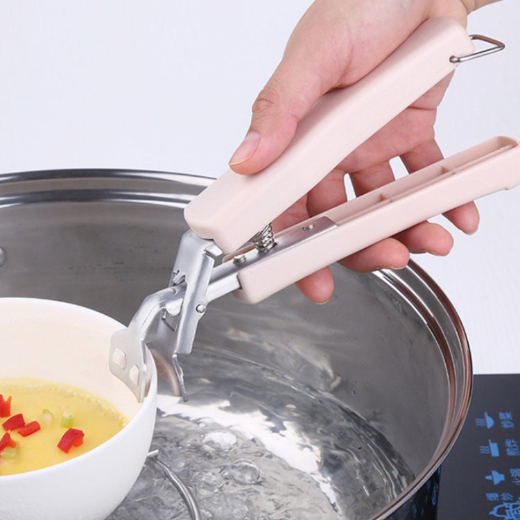 Multifunctional Stainless Steel Non-slip Kitchen Bowl Clamp, Color: Apricot