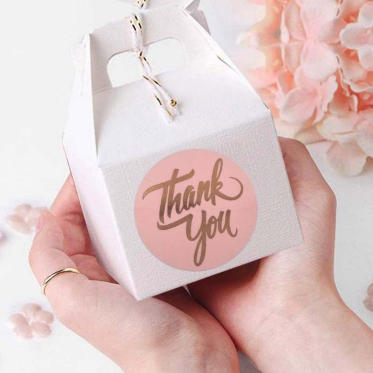 2 PCS Water Pink Hot Stamping Thank You Sticker Envelope Gift Decoration, Size: 3.8cm / 1.5inch