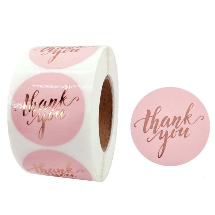 2 PCS Water Pink Hot Stamping Thank You Sticker Envelope Gift Decoration, Size: 3.8cm / 1.5inch
