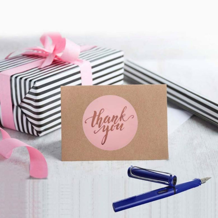 2 PCS Water Pink Hot Stamping Thank You Sticker Envelope Gift Decoration, Size: 3.8cm / 1.5inch