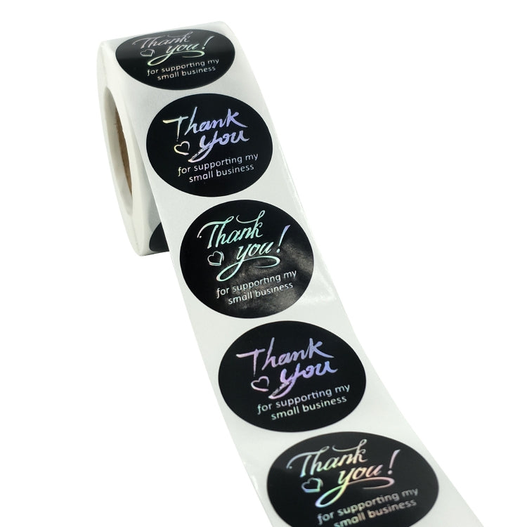 2 PCS Thank You Sticker Hot Silver  Label Discoloration Sticker, Size: 38mm / 1.5inch