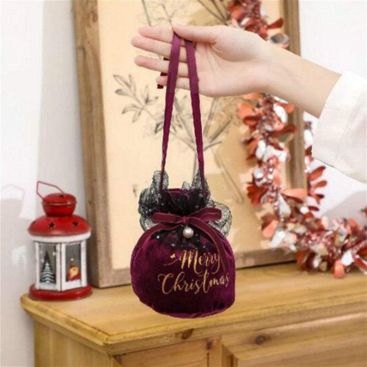 Christmas Velvet Peace Fruit Gift Bag Christmas Decoration Supplies Children Candy Gift Bag