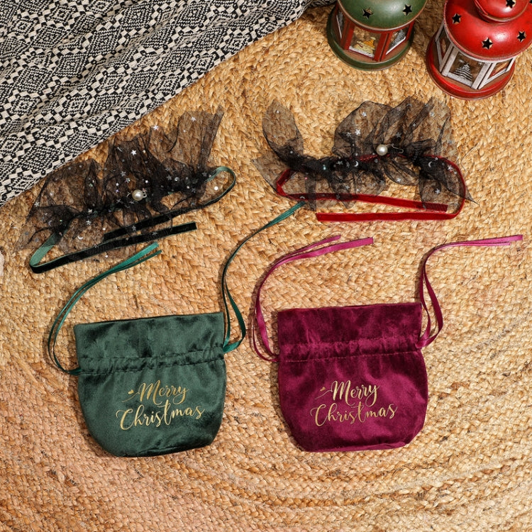 Christmas Velvet Peace Fruit Gift Bag Christmas Decoration Supplies Children Candy Gift Bag