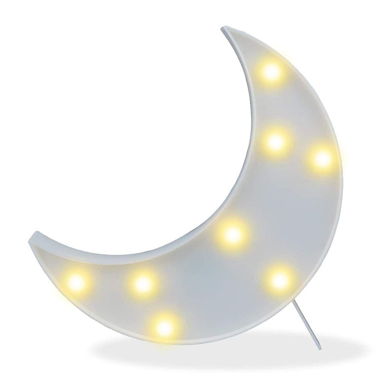 LED Creative Night Light Holiday Decoration Light, Style: White Moon(Warm White Light)